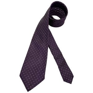 ROSI & GHEZZI Purple/White Geometric Silk LUXURY Tie ITALY